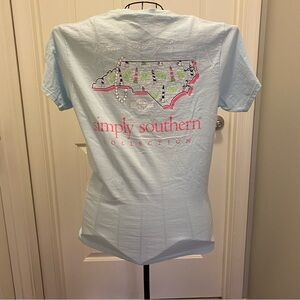 Simply Southern Sky Blue Graphic Tee, size M